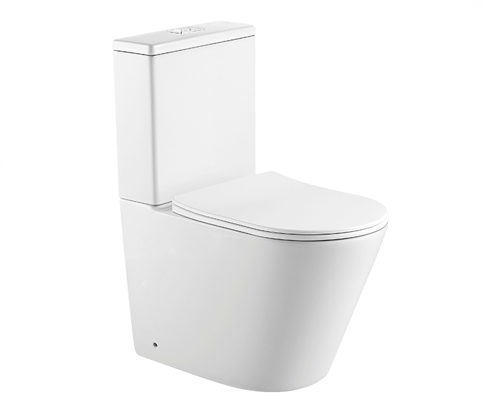 Soft close, rimless, back to wall toilet suite